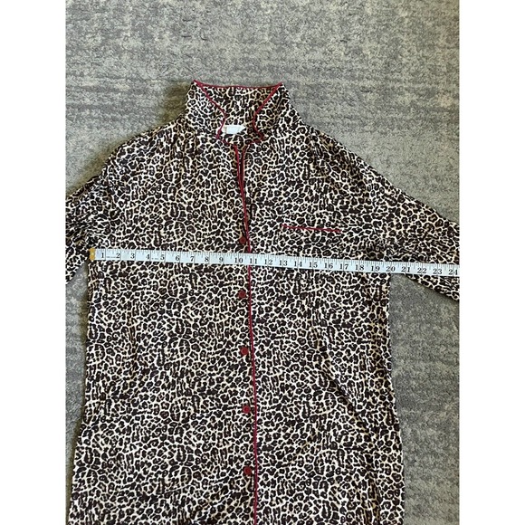 Women’s Charter Club Pajama Top Leopard Print Size M Q8 - Picture 3 of 7